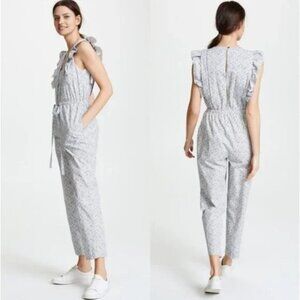 LA VIE REBECCA TAYLOR MEADOW FLORAL Iris Combo JUMPSUIT Size XL MSRP $290